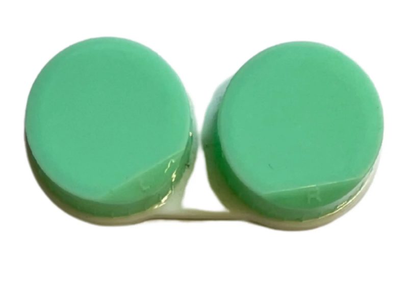 Shiny contact lens storage case, Colour: green