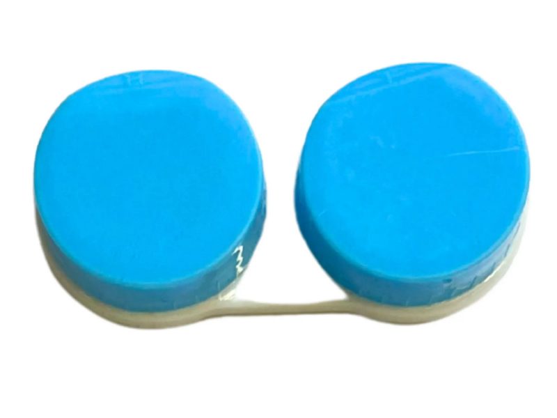 Glossy contact lens storage case, Colour: light blue